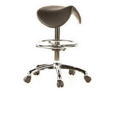 Sort Sadelskammel TOP WORK 13 med kromet stel, fodring og hjul fra hjh OFFICE