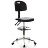 Sort Diskstol TOP WORK 23 med fodring og forkromet stjernefod på hjul fra hjh OFFICE