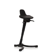 Sort ståstøtte TOP WORK 34 med ergonomisk formet sæde og stjernefod fra hjh OFFICE