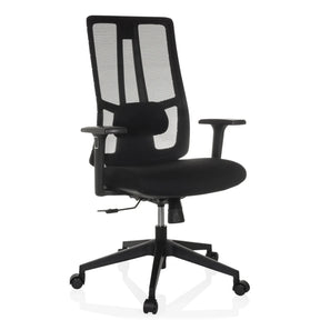 Sort Professionel kontorstol TRAMORE BASE med netryglæn og armlæn fra hjh OFFICE