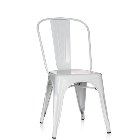 Hvid metal Bistrostol VANTAGGIO COMFORT med afrundede rygkanter fra hjh OFFICE