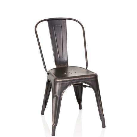 Bistrostol VANTAGGIO COMFORT i sort-guld look med metalstel og buet ryglæn fra hjh OFFICE