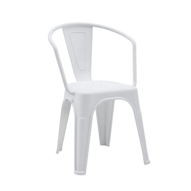 Hvid plast Bistrostol Vantaggio Poly med integrerede armlæn fra hjh OFFICE