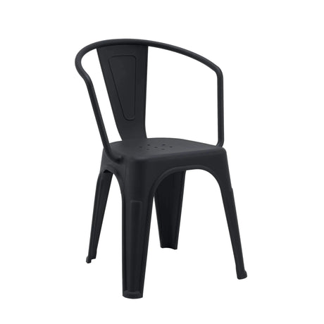 Sort Bistrostol Vantaggio Poly i plast med integrerede armlæn fra hjh OFFICE