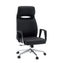Sort Professionel chefstol VELVET ECO med kromstel og tæpperuller fra hjh OFFICE