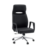 Sort Professionel chefstol VELVET ECO med kromstel og tæpperuller fra hjh OFFICE