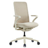 High End kontorstol VERVIO i beige look med netryglæn og stjernefod med hjul fra hjh OFFICE