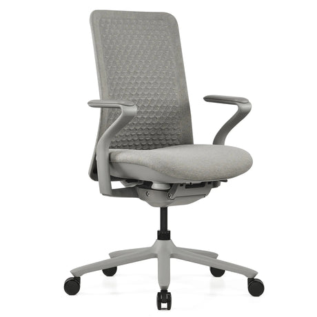 High End kontorstol VERVIO i grå med netryglæn og armlæn fra hjh OFFICE