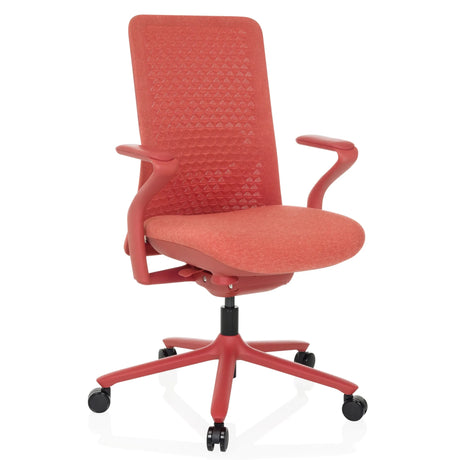 High End kontorstol VERVIO i rød farve med armlæn og stjernefod med hjul fra hjh OFFICE