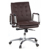Brun Professionel chefstol VILLA 10 med quiltet polstring og forkromede armlæn fra hjh OFFICE