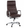 Profi-Chefsessel VILLA 20 mit braunem Kunstlederbezug und verchromten Armlehnen von hjh OFFICE