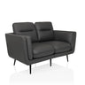 Grå loungesofa VINTALUX med to siddepladser og slanke sorte ben fra hjh LIVING