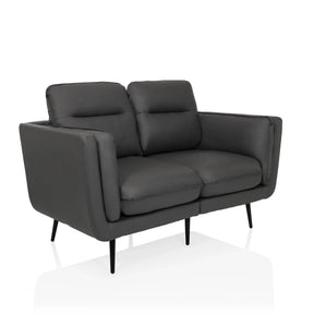 Grå loungesofa VINTALUX med to siddepladser og slanke sorte ben fra hjh LIVING
