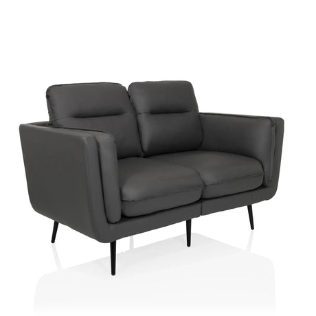 Grå loungesofa VINTALUX med to siddepladser og slanke sorte ben fra hjh LIVING
