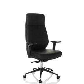 Sort Professionel chefstol VITORO ECO med kunstlæderbetræk og armlæn fra hjh OFFICE