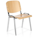 Stol med fire ben XT 600 C H i lyst bøgetræ med forkromet metalstel og armlæn fra hjh OFFICE