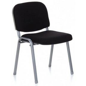 Vierfußstuhl XT 600 S mit schwarzem Bezug und silbernem Metallgestell von hjh OFFICE