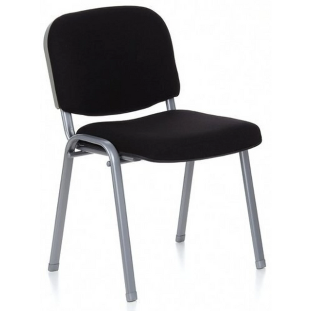 Vierfußstuhl XT 600 S mit schwarzem Bezug und silbernem Metallgestell von hjh OFFICE