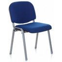 Vierfußstuhl XT 600 S mit blauem Stoffbezug und silbernem Metallgestell von hjh OFFICE