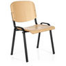 Stol med fire ben XT 600 SW H i lyst bøgetræ med sort metalstel fra hjh OFFICE