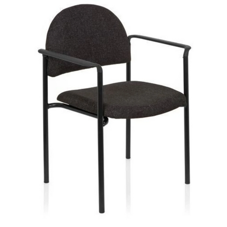 Grå Stol med fire ben XT 700 med sort metalstel og armlæn fra hjh OFFICE
