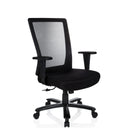 Sort drejestol XXL EXTENDER med netryglæn og armlæn fra hjh OFFICE