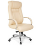 drejestol XXL G 600 i beige kunstlæder med armlæn i krom fra hjh OFFICE