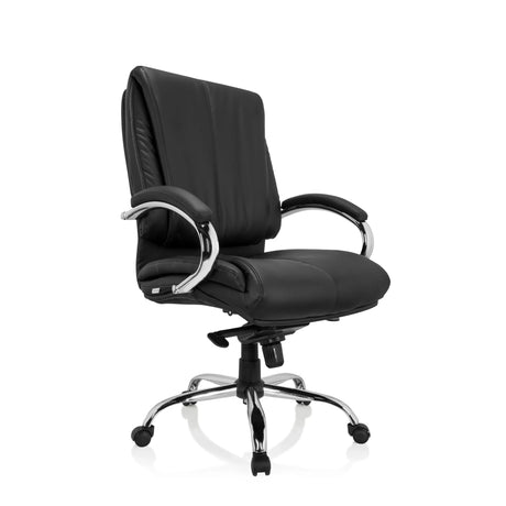 drejestol XXL H 100 i sort kunstlæder med forkromet fodkryds fra hjh OFFICE