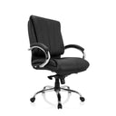 drejestol XXL H 100 i sort kunstlæder med forkromet fodkryds fra hjh OFFICE
