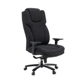 XXL Pullmann Gen2 drejestol med sort stofbetræk, syet mønster og justerbare armlæn fra hjh OFFICE