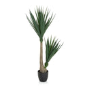 Kunstige plante YUCCA i grøn med smalle blade og sort potte fra hjh OFFICE