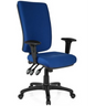 Profi-Bürostuhl ZENIT HIGH mit blauem Stoffbezug und schwarzen Armlehnen von hjh OFFICE