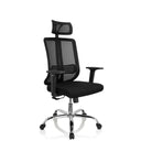 Sort Home Office kontorstol ZH 200 med netryglæn og nakkestøtte fra hjh OFFICE